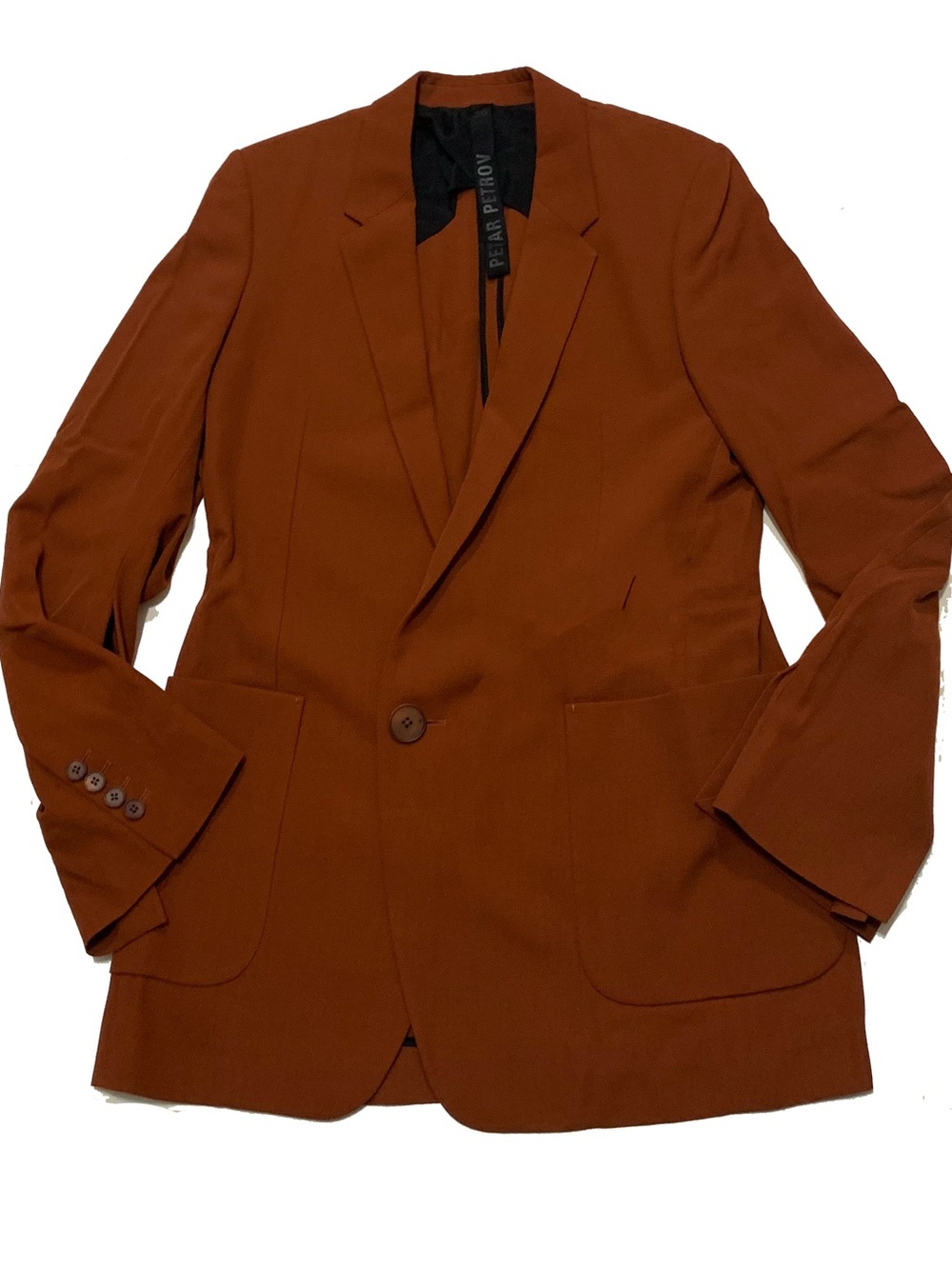 Petar Petrov Burnt Orange Single-Button Blazer jacket